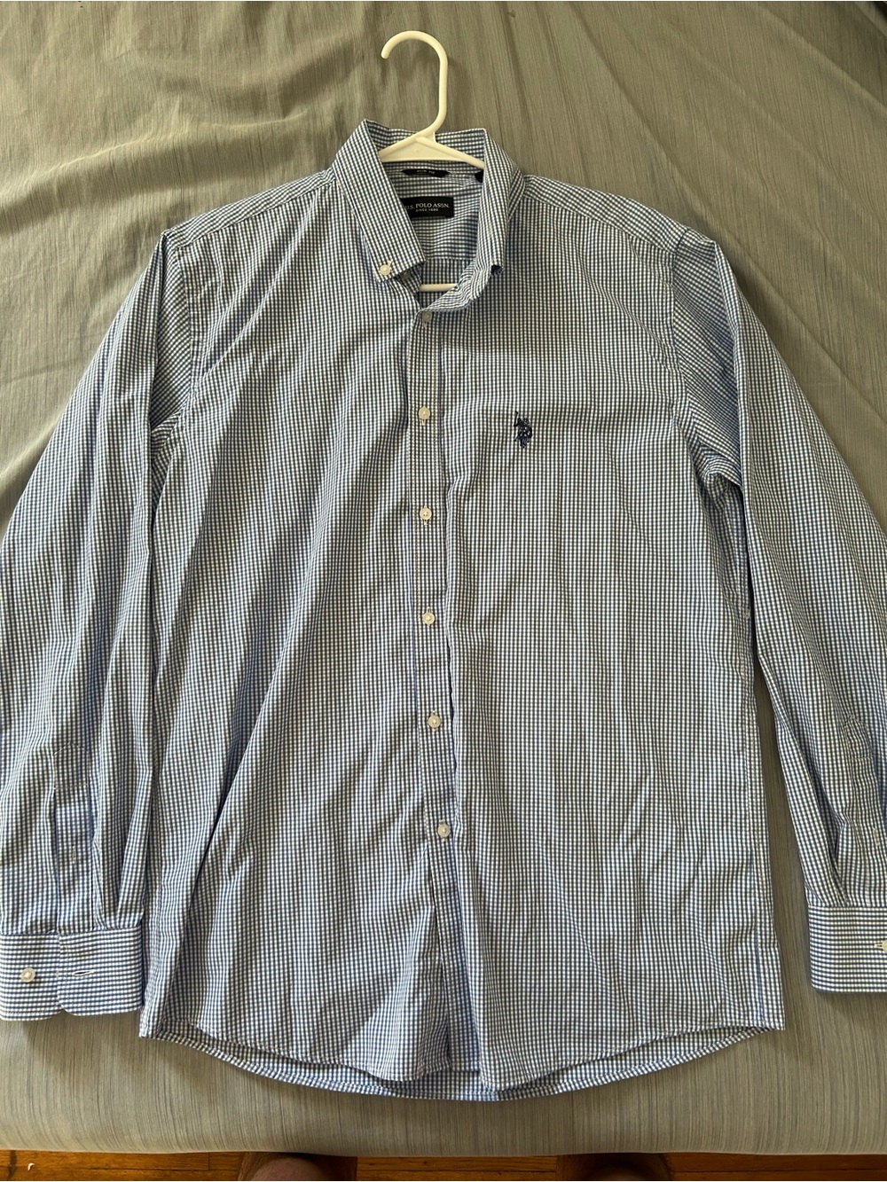 U.S. Polo Assn. Light Blue & White Gingham Button-Down Shirt